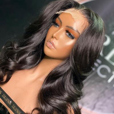 China Cheap Body Wave Transparent Lace Body Wave Frontal Wig For Women Brazilian Virgin Hair Water Wave Full Hd Full Lace Front Wig Vendor for sale