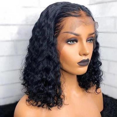 China Virgin Hair Front Wig Cheap Raw Indian Full Lace Bob Wig Human Hair Deep Curly Bob Wig For Black Women Hair Hd Deep Wave Full Wave Wig for sale