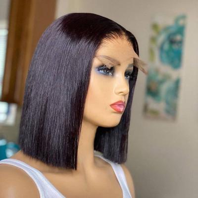 China Transparent Lace Front Wig Human Hair Bob Wigs Natural Human Hair Hd Raw Peruvian Virgin Hair Cheap Straight Full Lace Front Wig Human Hair Vendor for sale