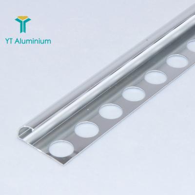 China Tile Protector Tile Decoration Bright Chrome Quadrant Tile Trim Aluminum Profiles For Tile Corner Beading for sale