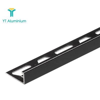 China Modern Anodized Tile Edge Trim Aluminum Powder Coated Matt Black Flexible Round Edge Tile Trim Profile for sale