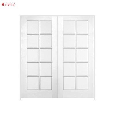 China Modern Style Double Swing Door Modern Wood,Cheap Wooden French Doors Glass Design Wholesale Price USA Hot Sale for sale