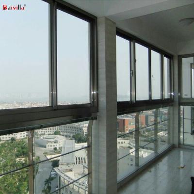 China Sliding Standard Size Sliding Profile Frame Aluminum Tempered Glass Windows And Doors With Pivot Action Locks for sale