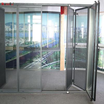 China Durable Aluminum Sliding Profiles, Tempered Glass Sliding Door OEM Modern Powder Coating Corner Folding Doors Factory for sale