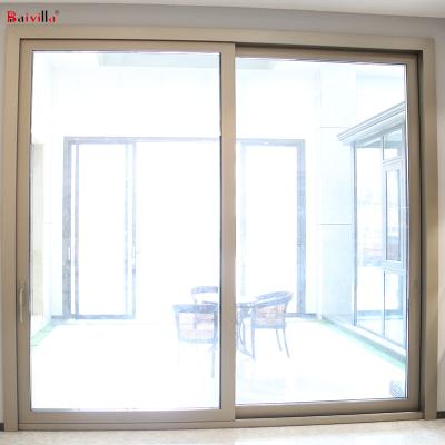 China Modern Double Sliding Patio Doors Foshan Factory, Low Tempered Glass Balcony Sliding Door Price Malaysia Price for sale