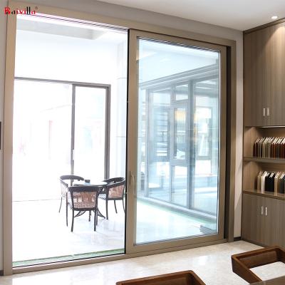 China Modern Small Tempered Glass Balcony Sliding Door Price Malaysia Price , Double Sliding Patio Doors Foshan Factory for sale