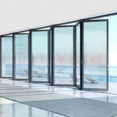 China Heat Insulation Guangdong Double Glazed Aluminum Bi Folding Sliding Windows Anb Doors For Modern House Using High Quality for sale