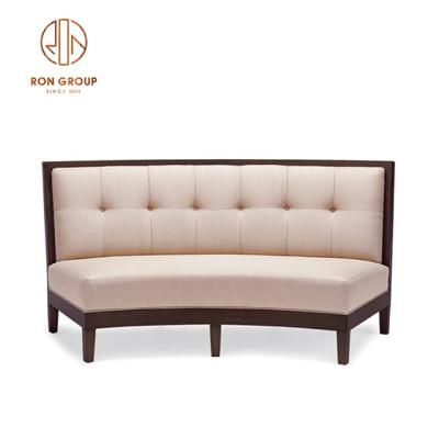 China White High Quality Resistance Wood Hotel Cafe Dining Furniture Sofa Booth Bow Restaurant Sofa Deck for sale