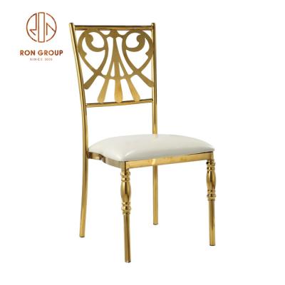 China Modern Wedding Furniture Stainless Steel Gold Tub Wedding Dining Chair for sale