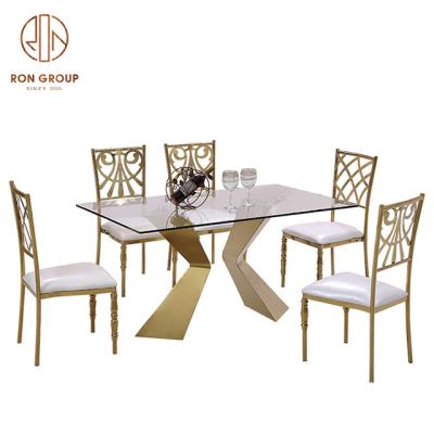 China High Quality Modern Customize Luxury Glass Dining Table Furniture Glass Tables for sale