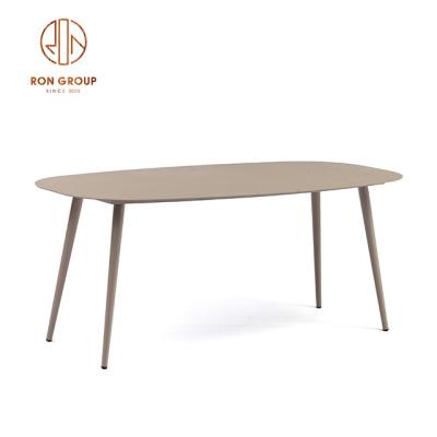 China Modern Oval Alu Restaurant Dining Table Set for sale