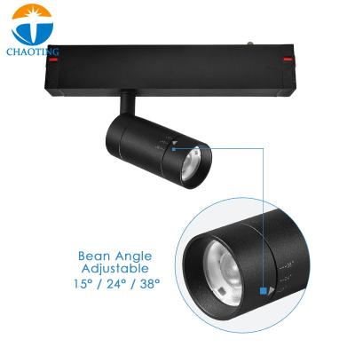 China 220V 15W 30W 40W Modern Black Dimmable Spotlight Magnet Aluminum Magnetic Led Track Light for sale