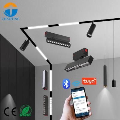 China Modern Magnetic LED Track Light Recessed Linear Track Light Ceiling Lights Indoor LED Track Lighting For Home Hotel for sale