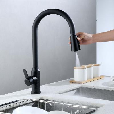 China Pull Out Spray AecTex New Product Cold Water Single Handle Single Hole Deck Mounted Kitchen Faucets Torneira Cozinha for sale