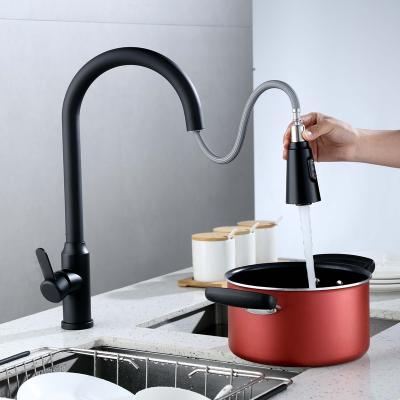 China Pull Out Spray AecTex Stainless Steel Black Single Lever Brushed Pull Down Pull Out Sprayer Torneira Cozinha for sale