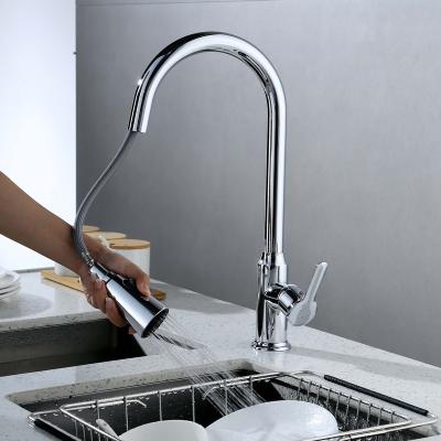 China Pull Out Functions AecTex 2 Matte Black Pull Down Spray Deck-Mounted Kitchen Mixer Sink Faucet for sale