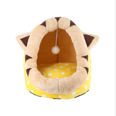 China Kennel Winter Velvet Deep Sleep Pet Nest Cat Litter Kennel Sleeping Bag Viable Semi-Closed Warm Pet Bed for sale