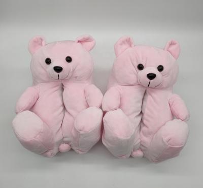 China Indoor Teddy Bear Light Plush Home Slippers Teddy Bear Slippers Plush Lightweight Cotton Slippers for sale