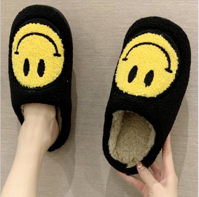 China PVC Smiley Face Slippers Women Smile Slippers Comfortable Warm Happy Face Slippers for sale