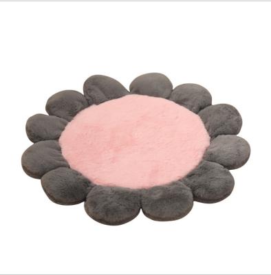 China New Round Dog Blanket Pet Mat Flower Plush Mat Dog Cushion Dog Cat Sleeping Mat for sale