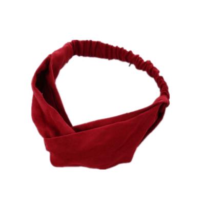 China Cloth Women Spring Autumn Suede Headband Vintage Cross Tie Soft Solid Elastic Hair Bands Girls Headband Hair Accessories for sale