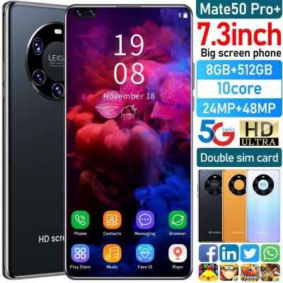 China Fashion 3G Infinity Pro 7.2 Inch Mate 50 Smartphone 5G 4G 12+512GB HD Screen Face Fingerprint ID Long Standby Phone for sale