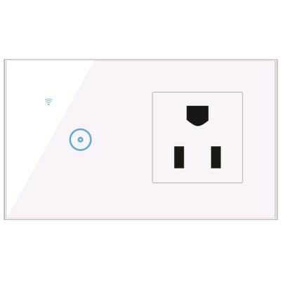 China Luxury Tuya Life Smart APP Control WiFi Touch Switch USA Electric Plug and Switch Universal Wall Outlet for sale