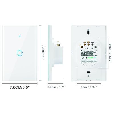 China Touch Screen Wall Switch 20A Tuya WiFi Smart Switch For Air Conditioner Support Siri Alexa Google Home Water Heater Electronica Wall Switch for sale