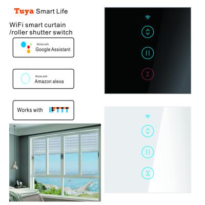 China EU UK USA Tuya Life Wifi Curtain Roller Shutter Smart Touch Switch Works (Optional) with Alexa Siri Google Home for sale