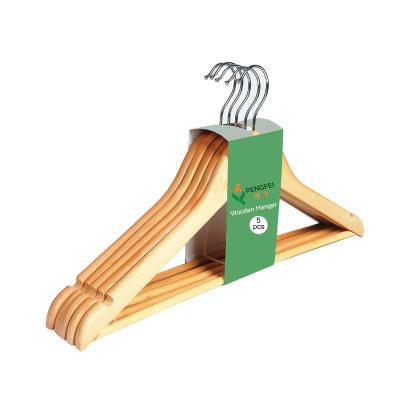 China Behind Doors/On Walls Hanger Wholesale Non Slip Notched Cheap Wooden Closet Suit Hanger For Cloth for sale