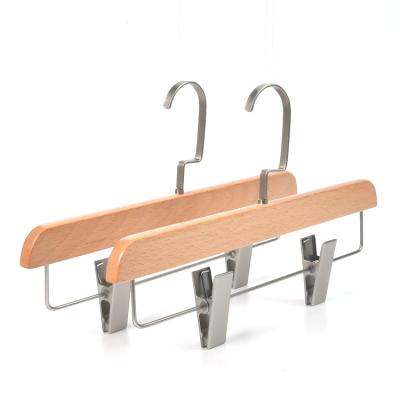 China Behind Doors/On Walls Hotel Luxury Wooden Hangers Pant And Skirt Clip Hanger Pants Rack for sale