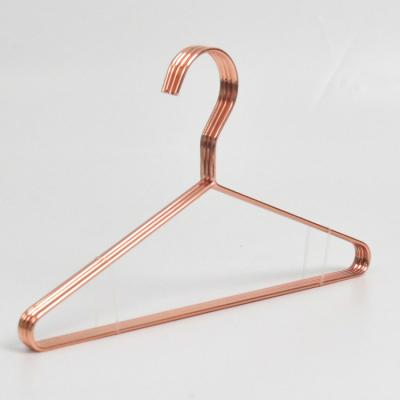 China Behind Doors/On Walls Metal Wholesale Hanger High Quality Pink Gold Baby Clothes Hanger For Boutique for sale