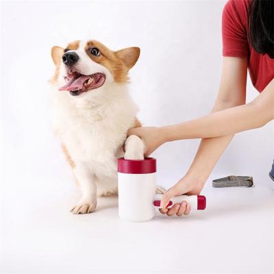 China Viable Custom High Quality Logo Printed Pet Paw Cleaner Muddy Wash Foot Cup Automatic Cleaner For Dogs for sale