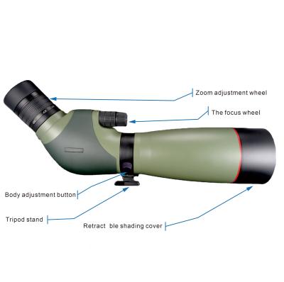 China Aluminum Magnesium Alloys New Arriva 20-60X82 Good Quality Optical Lens High Clear High Power Bird Watching Hunting Taking Pictures Spotting Scope for sale