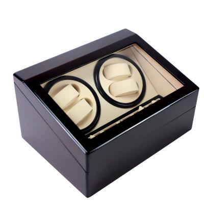 China Concise Design Stainless Steel Wooden Winder Automatic Watch Box for sale