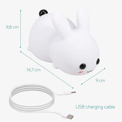 China Silicone Postmodern Soft Eye Protection Animal Night Light, Warn and RGB USB Rabbits Fill Light for Kids for sale