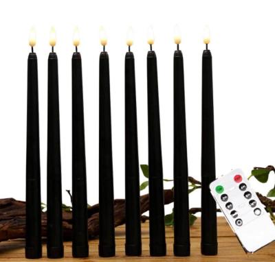 China Weddings Black LED Birthday Candles Plastic Flameless Flickering Candles Battery Operated Candles for sale