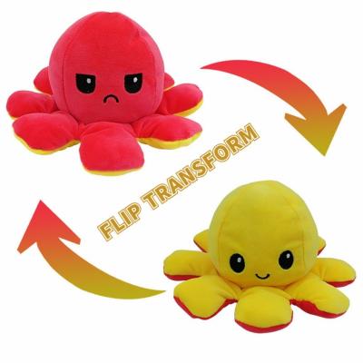 China 2022 Angry Emotion Children Flip Octopus Plush Toy Doll Modern Hot Selling Reversible Cotton Plush Toy for sale