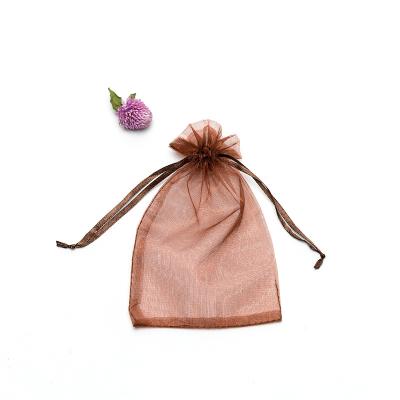 China Current Logo Organza Bags Pink Organza Candy Pouches Viable Custom Suction Bag Bags for sale