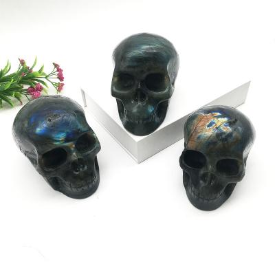 China Europe wholesale natural labradorite skulls high quality instant crystal skulsl for decoration for sale