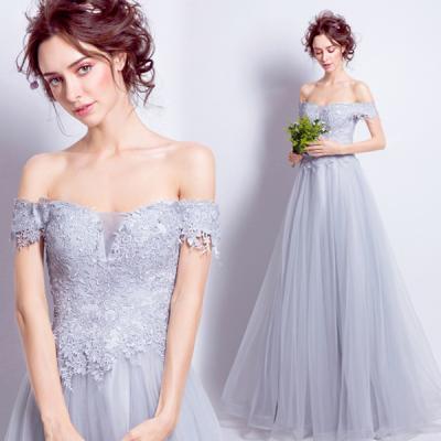 China New Arrival Breathable Bridesmaid Dress Women Fashion Gray Floor Length Wedding Bridesmaids Dresses for sale