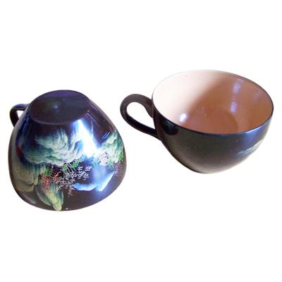 China Multifunctional Beautiful Design Ceramic Lacquer Home Decoration China Handwork Ceramic Lacquer Bowl For Souvenir for sale