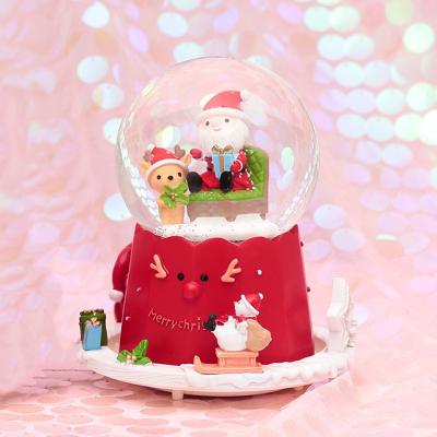 China Eco-friendly Christmas Snowball Music Box Lovers Crystal Ball Music Box Wedding Birthday Gift for sale