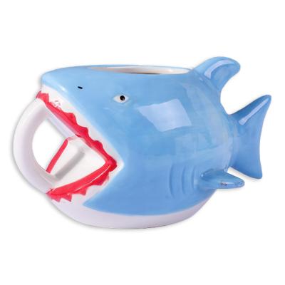 China Viable Creative Cartoon Shark Mug Personality Mug Coffee Mug Sea Animal Ceramic Mug for sale