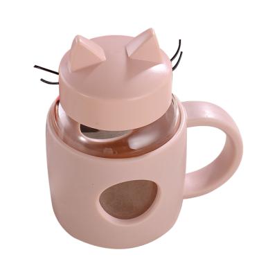 China 2020 viable creative cute student cat mugs with glass wholesale price for sale