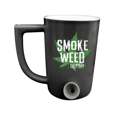 China Viable Funny Black Ceramic Accessories Tobacco Cup Smoke Piepe Smoking Smoking Mug With Logo Customize for sale