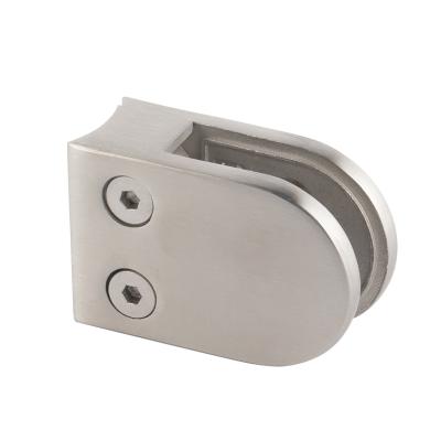 China Morden 316 304 2205 Stainless Steel D Shape Round Square Wall Mounted On Tempered Or Laminated Glass Flange Clip Bracket Holder for sale