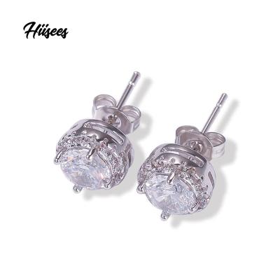 China Vintage Hip Hop Black CZ Earrings AAA Clear Zirconia Women Fit Stud Earrings Charms New Fashion Fine Jewelry Earrings for sale