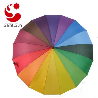 China 16 Ribs Rainbow Hanging Waterproof Automatic Upright Umbrella for sale