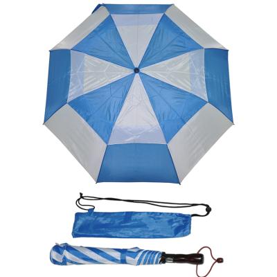 China Double Layer Strong Folding Fiberglass Folding Golf Umbrella 30inch Big Size for sale